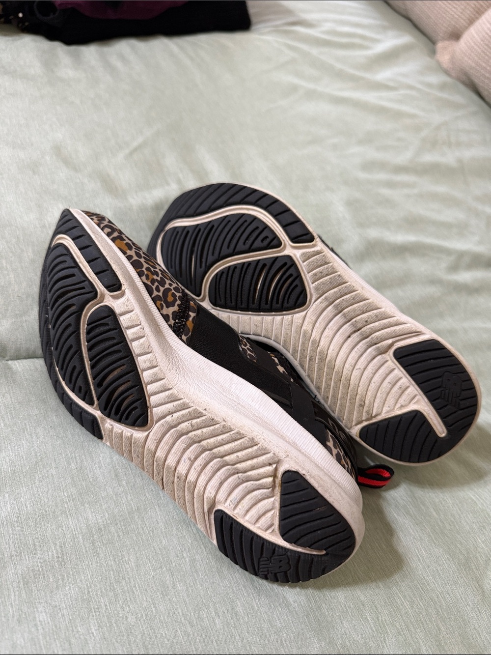 New Balance Women's Leopard Print Sneakers with Black Accents - Picture 2 of 3